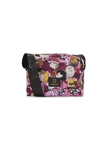 CODELLO Peanuts™ Umhängetasche aus recyceltem Polyester mit Snoopy, Charly, Lucy & Co. im Sale