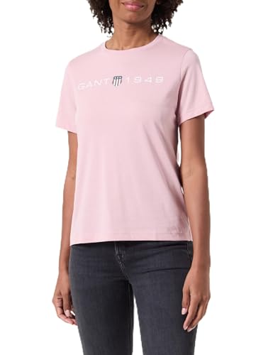 GANT Damen REG Printed Graphic T-Shirt, Evening Blue, X-Large im Sale