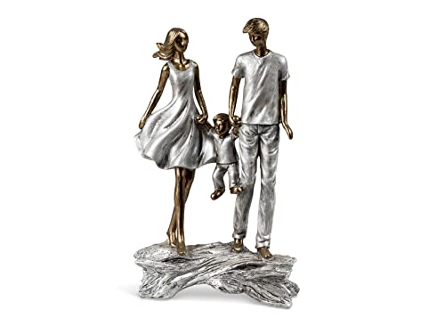 formano Dekofigur Familie mit Baby H. 28 cm Gold metallic Skulptur Paar Liebe