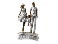 Thumbnail for formano Dekofigur Familie mit Baby H. 28 cm Gold metallic Skulptur Paar Liebe