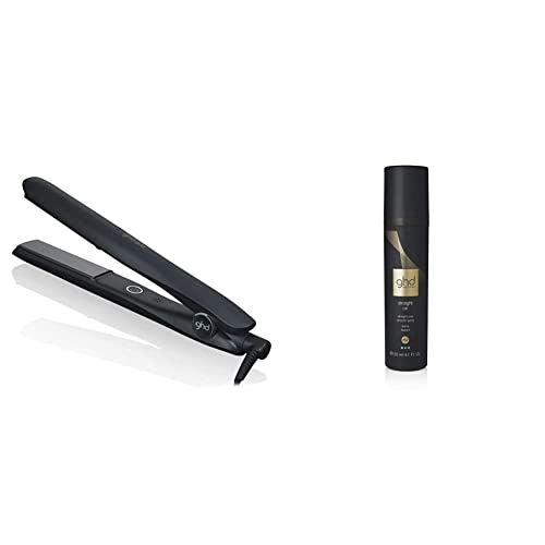 ghd gold Styler, professionelles Glätteisen mit optimaler Stylingtemperatur, schwarz + Straight on - straight & smooth spray im Sale