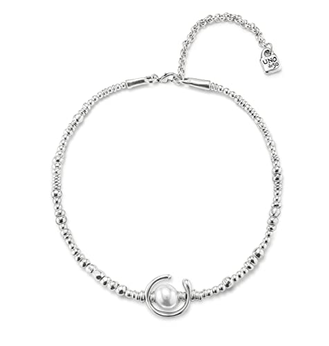 Uno De 50 Damen-Kette ohne Anhänger Versilbert Perle weiß 16 cm - COL0970BPLMTL0U im Sale