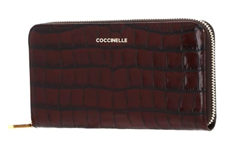 Coccinelle Metallic Croco Shiny Soft Zip Around Wallet Vintage im Sale