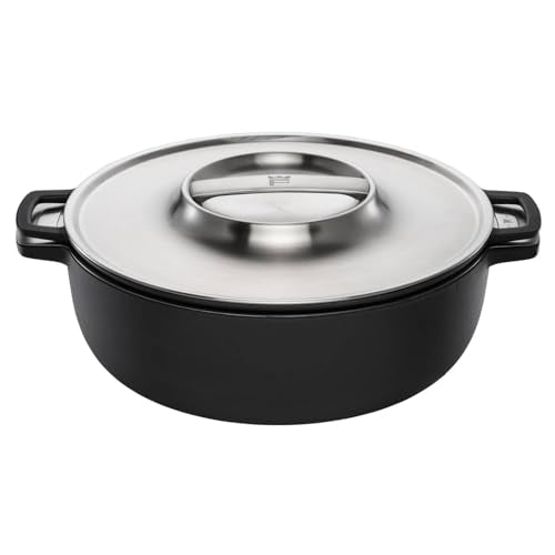 Fiskars Norden Grill Chef Gusseisentopf, Ø 30 cm, Für alle Kochfelder geeignet, Edelstahl-Deckel, 1066430 im Sale