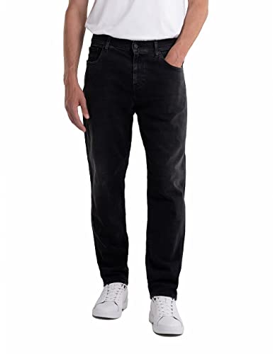 Replay Herren Jeans Sandot Tapered-Fit, Black 098-3 (Schwarz), 32W / 32L im Sale