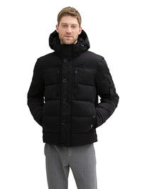 Thumbnail for TOM TAILOR Herren 1041323 Pufferjacke mit Abnehmbarer Kapuze, 29999-Black, im Sale