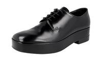 Thumbnail for Prada Herren Schwarz Leder Schnürschuhe 2EG379 LVN F0002 43 EU/UK 9 im Sale