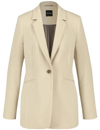 Thumbnail for Taifun Damen Taillierter Blazer aus feiner Stretch-Qualität Langarm, geknöpfte Armschlitze unifarben Warm Sand 42 im Sale