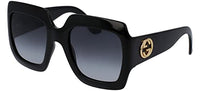 Thumbnail for GUCCI Womens GG0053SN Sunglasses, Black-Black-Grey, 54 im Sale