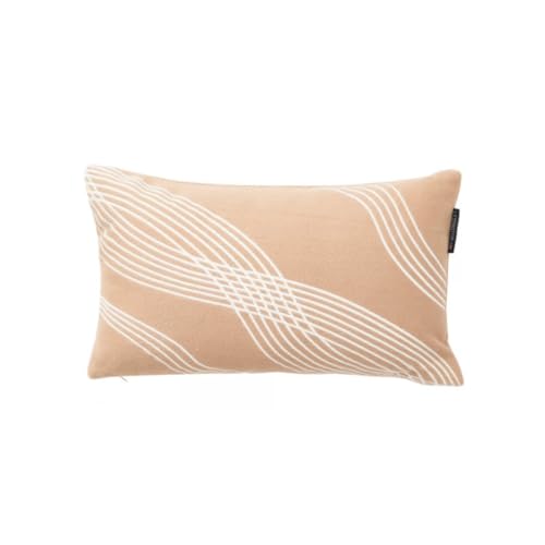 LEXINGTON Waves Recycled Heavy Cotton Twill 50x30 Pillow, Beige/White, 30x50cm