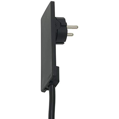 Schulte Elektrotechnik GmbH 1510 0000 0100 EVOline Plug Schutzkontakt-Stecker extraflach, schwarz