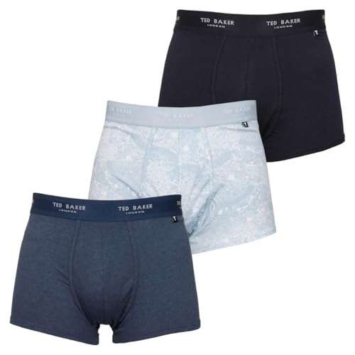 Ted Baker Herren-Boxershorts Dreierpack - Grau/blau/Sternblume Burgund - im Sale