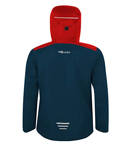 Trollkids Bergen Regenjacke, Stahlblau/Schwarz/Mango, im Sale