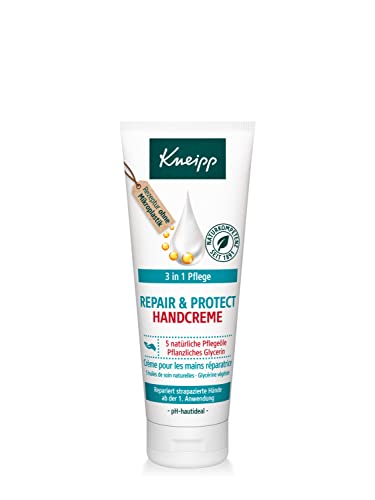 Kneipp 3 in 1 Pflege Repair & Protect Handcreme - mit 5 natürlichen Pflegeölen & pflanzlichem Glycerin - Repariert, schützt & pflegt beanspruchte Hände - pH-hautideal - 75ml im Sale