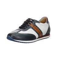 Thumbnail for Galizio Torresi Herren Schnürhalbschuhe Halbschuh Glattleder Freizeit Elegant Schuhe Uni Sneaker blau weiß Leder im Sale