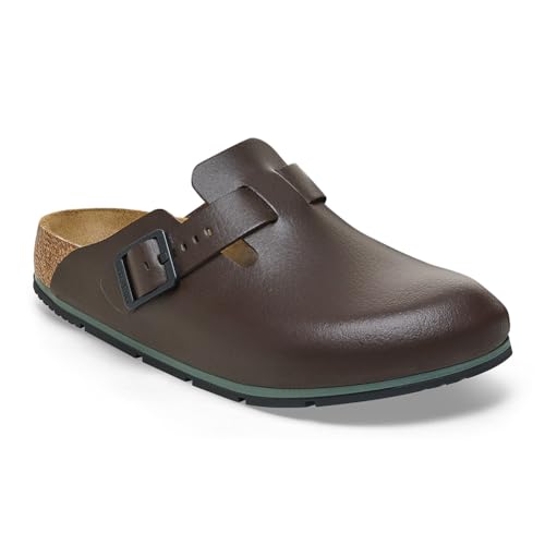 BIRKENSTOCK Boston Pro Leder Clogs - Hochwertige zertifizierte Berufsschuhe für Medizin, Gastronomie und Service, Farbe: Java, Gr: 44 im Sale