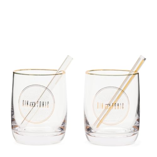 Riviera Maison Gin tonic glas, gin gläser, cocktailgläser, getränke - Le Club Gin & Tonic Set - 2 Stück - Glas, Transparent - (ØxH) 9x13-353M im Sale