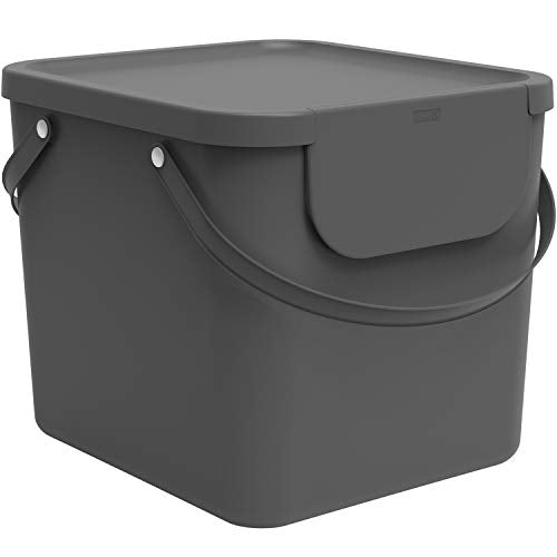 Rotho Albula Mülltrennungssystem 40l für die Küche, Kunststoff (PP) BPA-frei, anthrazit, 40l (40.0 x 35.8 x 34.0 cm) im Sale