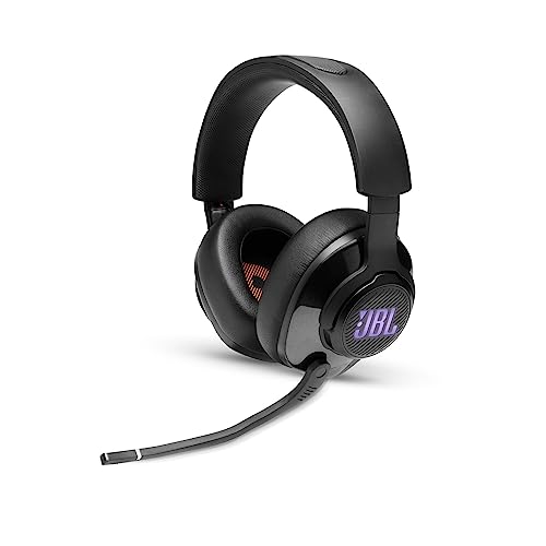 JBL Quantum 400 Over-Ear Gaming Headset – Wired 3,5 mm Klinke und USB – Mit hochklappbarem Boom Mic und QuantumSurround Sound – Schwarz im Sale