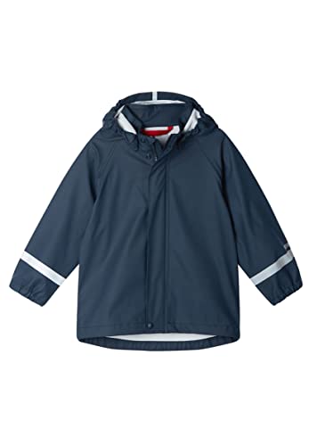 Reima Regenjacke Lampi für Kinder, wasserdichte Jacke mit verschweißten Nähten und Abnehmbarer Kapuze, Unisex Regenbekleidung für Mädchen und Jungen Navy 122 im Sale