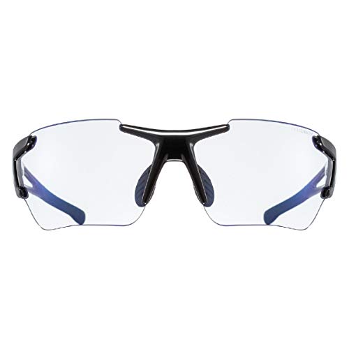 uvex sportstyle 803 race V - Sportbrille für Damen und Herren - selbsttönend & verspiegelt - beschlagfrei - black/blue - one size im Sale