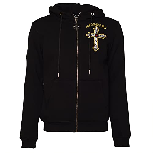 Roberto Geissini Herren Sweatjacke - Cross-Wings - Black im Sale