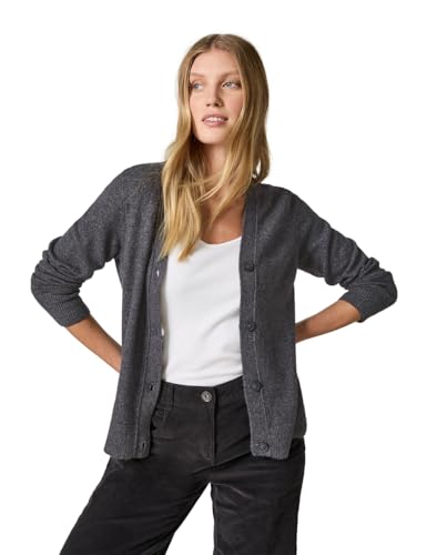 CECIL Damen B253799 Cardigan Mit Knopfleiste, Charcoal Grey Melange, L EU im Sale