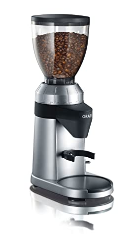 GRAEF Kaffeemühle CM800, Kegelmahlwerk aus Edelstahl, Mahlgradeinstellungen, abnehmbarer 350g Kaffeebohnenbehälter, Antistatik-Einsatz, Grind on Demand Funktion, Aluminiumgehäuse silber im Sale