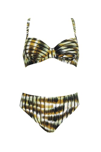 Sunflair Bikini Multicolor Zweiteiler Set mit Streifen Softschalen Bügel verstellbare schmale Träger Kreuzrücken breiter hoher Slip im Sale