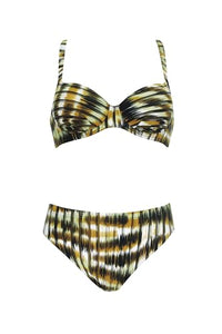 Thumbnail for Sunflair Bikini Multicolor Zweiteiler Set mit Streifen Softschalen Bügel verstellbare schmale Träger Kreuzrücken breiter hoher Slip im Sale