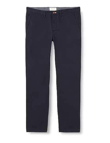 GANT Herren Slim Twill Chinos Klassische Hose, Marine, Standard im Sale