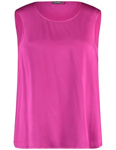 Samoon Damen Blusentop mit subtilem Glanz ärmellos unifarben Amazing Pink 46 im Sale