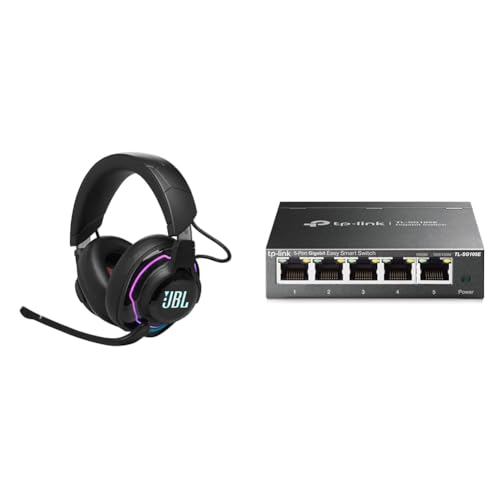 JBL Quantum 910 Over-Ear Gaming Kopfhörer – Wireless 2,4 GHz & TP-Link TL-SG105E 5-Ports Gigabit Easy Smart Managed Netzwerk Switch im Sale