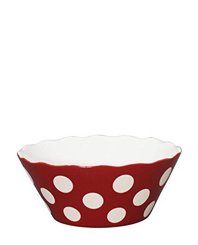 Krasilnikoff Schale Happy Bowl Small Rot mit weißen Punkten H7,5cm