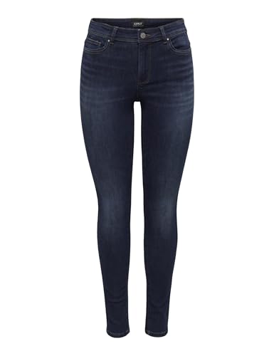 ONLY Damen Onlwauw Mid Sk DNM Bj581 Noos Jeans, Dark Blue Denim, / 34L EU im Sale