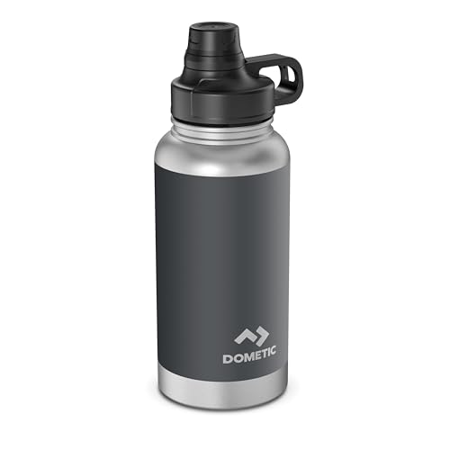 Dometic Thermo Bottle 90 - Thermosflasche 900ml - Größe Trinkflasche Edelstahl - Spülmaschinenfest, BPA-Frei, Doppelwandig - Thermoskanne, Isolierflasche - Slate im Sale