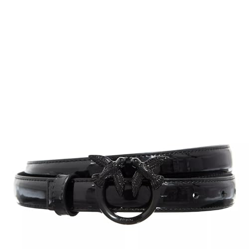 Pinko Damen Love Berry H2 Belt verspiegeltes Kalbsleder Gürtel, Z99b_Schwarz Limousine Block Color, im Sale