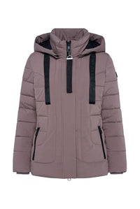 Thumbnail for SOCCX Damen Puffer-Jacke mit abtrennbarer Kapuze Brown im Sale