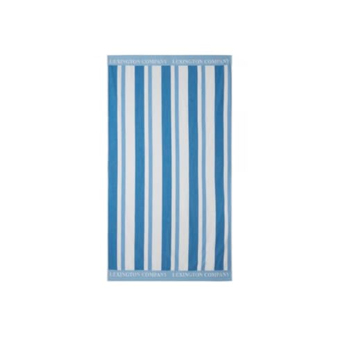 LEXINGTON Striped Cotton Terry Beach Towel, Blue/White, 100x180