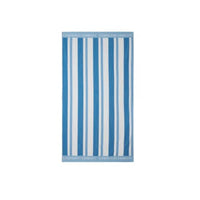 Thumbnail for LEXINGTON Striped Cotton Terry Beach Towel, Blue/White, 100x180