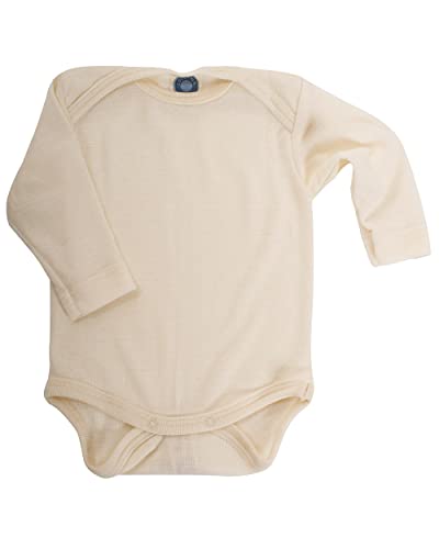 Cosilana, Baby Body Langarm, 70% Wolle, 30% Seide (Natur, 62-68) im Sale