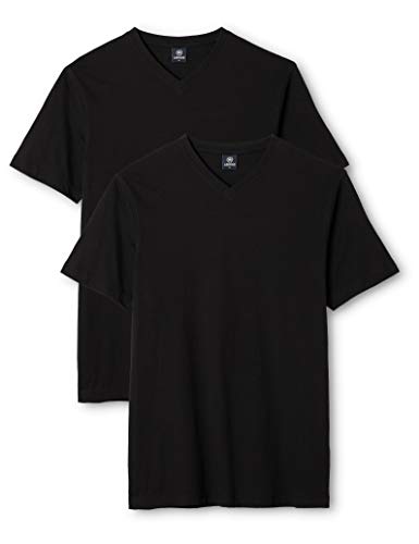 LERROS Herren LERROS Herren T-Shirt mit V-Ausschnitt Doppelpack T-Shirt,,per pack Schwarz (Black 200),Small im Sale