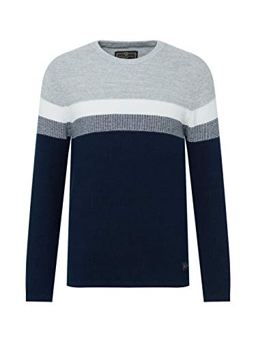 KEY LARGO Herren Hansi Round Neck Pullover, Grey-Navy (2180), S im Sale