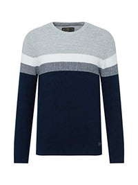 Thumbnail for KEY LARGO Herren Hansi Round Neck Pullover, Grey-Navy (2180), S im Sale