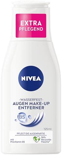 NIVEA Wasserfester Augen Make-Up Entferner (125 ml), sanfter Make-Up Entferner mit Kamillen-Extrakt und Provitamin B5, entfernt selbst wasserfeste Mascara und Make-Up im Sale