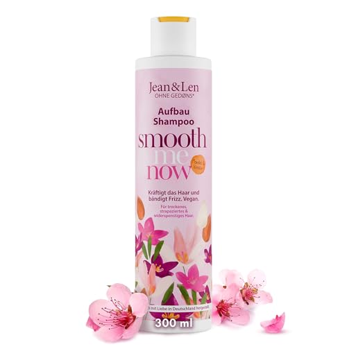 Jean & Len Shampoo Aufbau Mandel & Keratin, für strukturgeschädigtes Haar, schützt vor Haarbruch und Spliss, bändigt Frizz, Shampoo ohne Silikone und Parabene, vegan, 300 ml im Sale