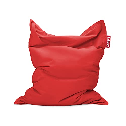 Fatboy Original Stonewashed Sitzsack - Indoor Beanbag aus Baumwolle - Sitzkissen red - Für Erwachsene und Kinder - 180 x 140 cm