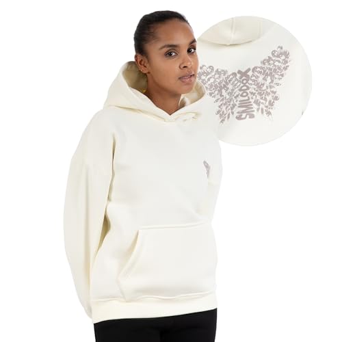 SMILODOX Hoodie Damen Nala, Oversize Fit Pullover mit großer Kapuze und Butterfly Print, bequemes Sweatshirt, weicher Flauschiger Stoff Kapuzenpullover, Idealer Sweater für Freizeit und Sport im Sale