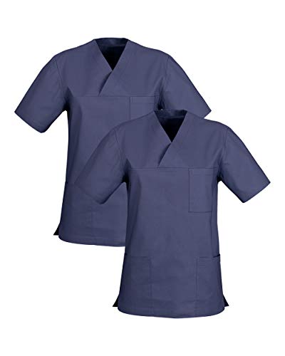 CLINIC DRESS Schlupfkasack im Doppelpack Unisex Kasacks Schlupfhemd für die Pflege oder Medizin in 100% Baumwolle 60 Grad Wäsche Light Blue im Sale