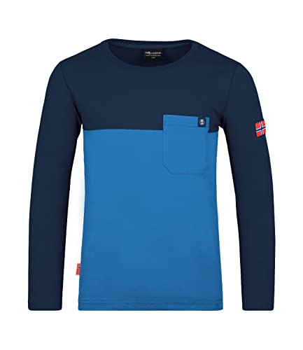 Trollkids Kinder Longssleeve Shirt Bergen, Marineblau/Mittelblau, im Sale